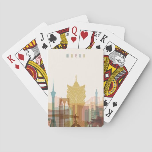 Macau, China | Stadsgezicht Pokerkaarten (Achterkant)