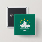 Macau, China Vierkante Button 5,1 Cm (Voorkant /achterkant)
