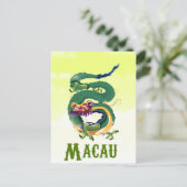 Macau China Vintage stijl reisposter Briefkaart (Staand voorkant)