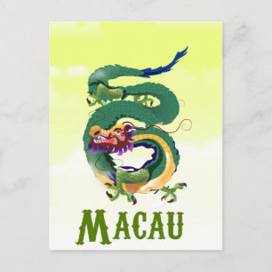 Macau China Vintage stijl reisposter Briefkaart