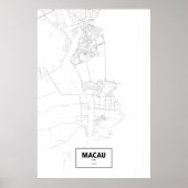 Macau, China (zwart op wit) Poster (Voorkant)
