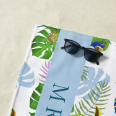 Macau en Palm Leaves Tropical Personalized Strandlaken (In situ)