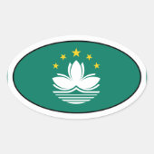 Macau Flag Oval Sticker (Voorkant)