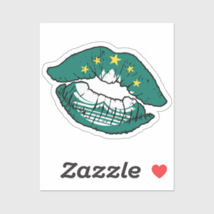 Macau Macanese lippenstift liefde vlag Sticker