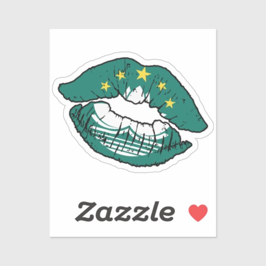 Macau Macanese lippenstift liefde vlag Sticker (Vel)