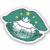 Macau Macanese lippenstift liefde vlag Sticker (Voorkant)
