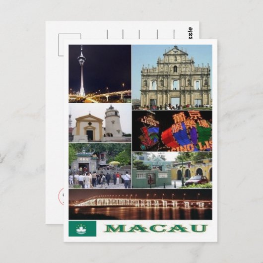 Macau - Macao - Mozaïek - Briefkaart (Voorkant / Achterkant)