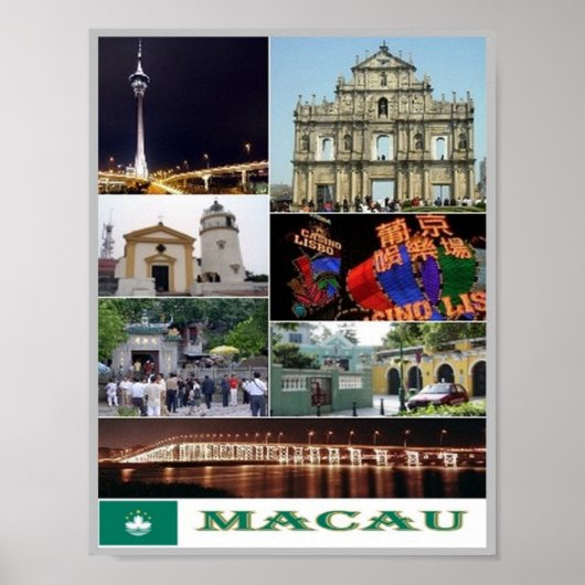 Macau - Macao - Mozaïek - Poster (Voorkant)