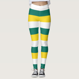 Macau National Flag Colors Horizontal Striped Leggings