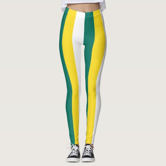 Macau National Flag Colors Vertical Striped Leggings (Voorkant)