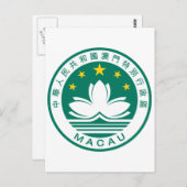 Macau Officieel wapenschild, heraldry-symbool Briefkaart (Voorkant / Achterkant)