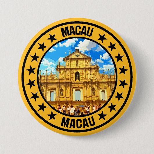 Macau Ronde Button 7,6 Cm (Voorkant)