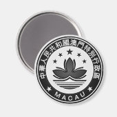 Macau Round Emblem Magneet (Voorkant / Achterkant)