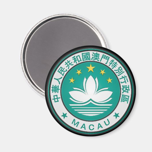 Macau Round Emblem Magneet (Voorkant / Achterkant)