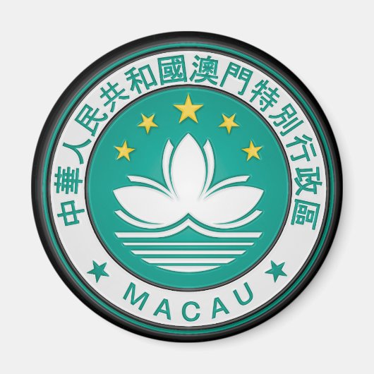 Macau Round Emblem Magneet (Voorkant)