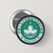Macau Round Emblem Ronde Button 5,7 Cm (Voorkant /achterkant)