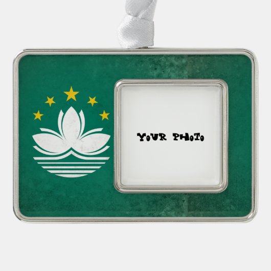 Macau Verzilverd Omlijst Ornament (Voorkant)