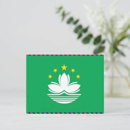 Macau-vlag Briefkaart (Staand voorkant)