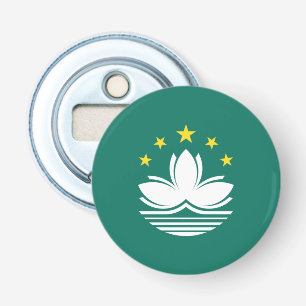 Macau vlag button flesopener