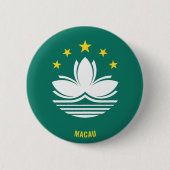 Macau Vlag Charmante Patriottische Button (Voorkant)