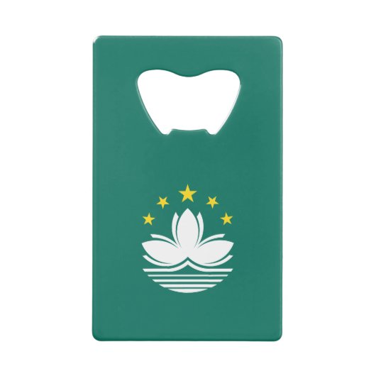 Macau-vlag Creditkaart Flessenopener (Voorkant)