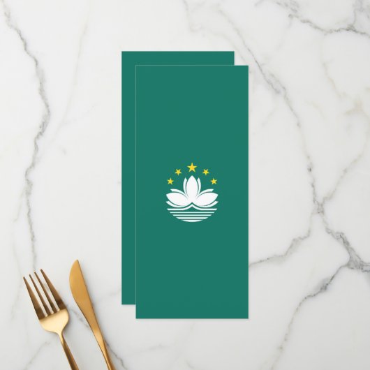 Macau vlag menu (Voorkant / Achterkant in situ)