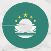 Macau-vlag Wijnglaslabel (Achterkant)