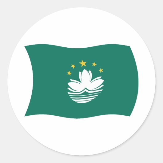 Macau Vlagsticker Ronde Sticker (Voorkant)