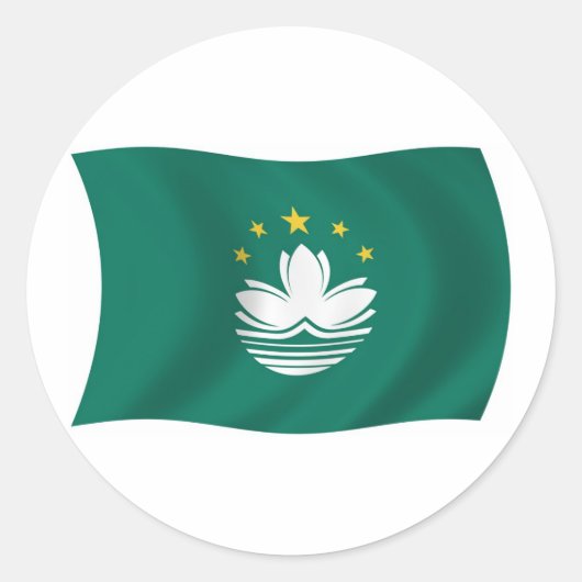 Macau Vlagsticker Ronde Sticker (Voorkant)