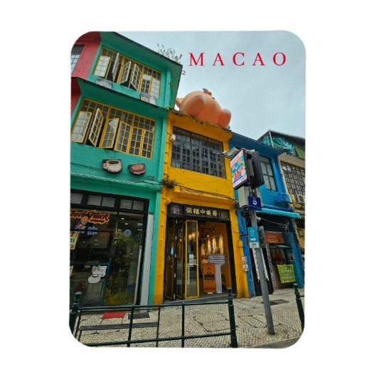 Macau winkels uitzicht koelkastmagneet magneet (Verticaal)