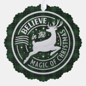 MacAuley Jacht Oude Schotse Tartan Kerstmis Ornament Kaart (Achterkant)