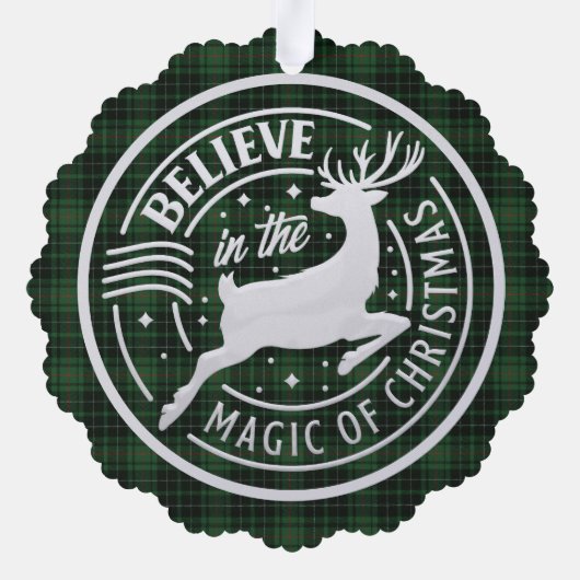 MacAuley Jacht Oude Schotse Tartan Kerstmis Ornament Kaart (Achterkant)