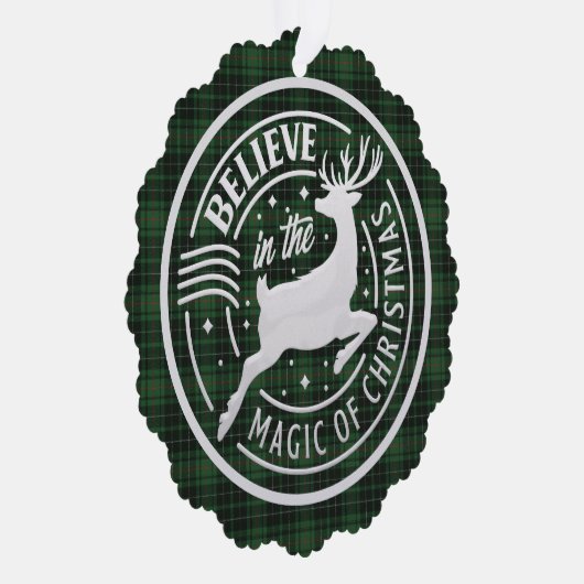 MacAuley Jacht Oude Schotse Tartan Kerstmis Ornament Kaart (Rechts)