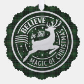 MacAuley Jacht Oude Schotse Tartan Kerstmis Ornament Kaart (Voorkant)