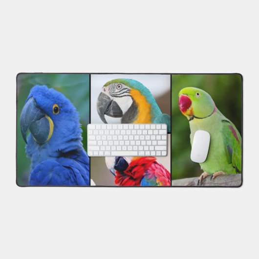 Macaw 4 Photo Collage Custom Monogram Bureaumat (Keyboard & Muis)