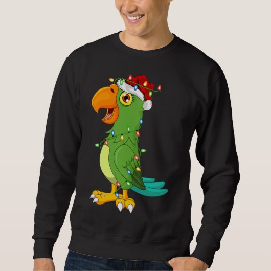 Macaw Bird Lover Xmas Santa Hat Macaw Kerstmis Trui (Voorkant)