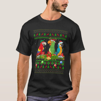 Macaw Birds Lover Xmas verlichting Santa Ugly Maca T-shirt