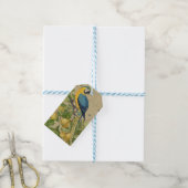 Macaw Blue Yellow Tropical Oerwoud Antiek Cadeaulabel (Met Touw)