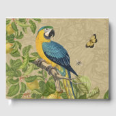 Macaw Blue Yellow Tropical Oerwoud Antiek Gastenboek (Voorkant)