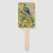 Macaw Blue Yellow Tropical Oerwoud Antiek Handwaaier (Achterkant)