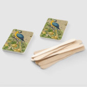 Macaw Blue Yellow Tropical Oerwoud Antiek Handwaaier (Niet-gemonteerd)