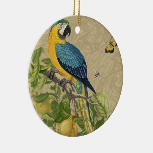 Macaw Blue Yellow Tropical Oerwoud Antiek Keramisch Ornament (Rechts)