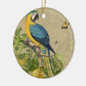 Macaw Blue Yellow Tropical Oerwoud Antiek Keramisch Ornament (Links)