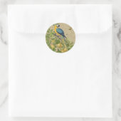 Macaw Blue Yellow Tropical Oerwoud Antiek Ronde Sticker (Tas)