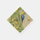 Macaw Blue Yellow Tropical Oerwoud Antiek Servet (Hoek)