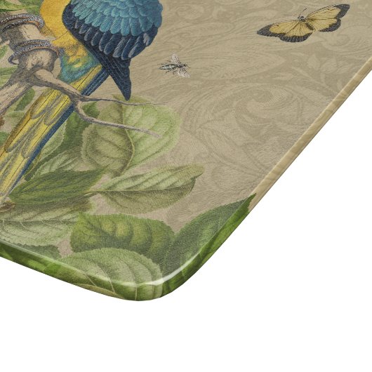 Macaw Blue Yellow Tropical Oerwoud Antiek Snijplank (Hoek)