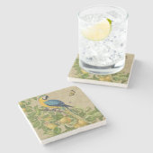 Macaw Blue Yellow Tropical Oerwoud Antiek Stenen Onderzetter (Zijkant)