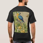 Macaw Blue Yellow Tropical Oerwoud Antiek T-shirt (Achterkant)