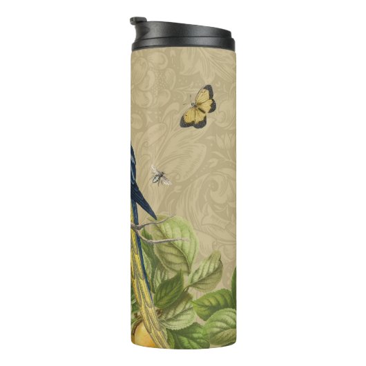 Macaw Blue Yellow Tropical Oerwoud Antiek Thermosbeker (Geroteerd rechts)