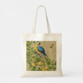 Macaw Blue Yellow Tropical Oerwoud Antiek Tote Bag (Achterkant)